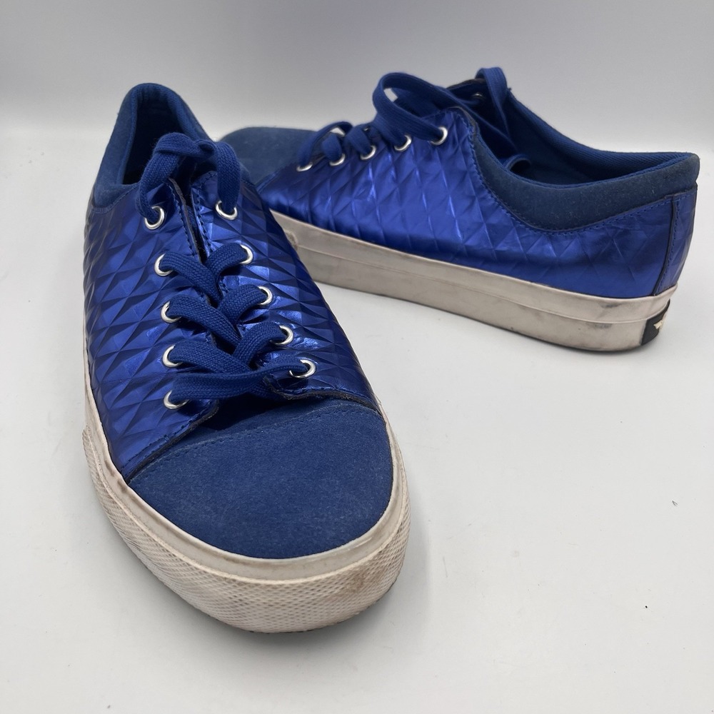 Creative Recreation Mens 9 Sneaker Shoe Blue Diamonds Shiny Work Casual Unique